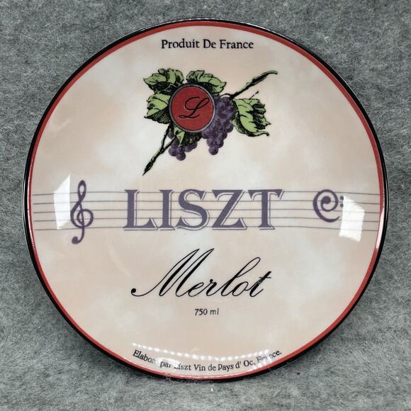 VTG Wine Label BIA Cordon Bleu Porcelain 6.75” Appetizer Plates Set of 5 Vino - Picture 2 of 12